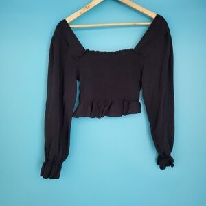 BP Crop Top Size Large Elastic Long Sleeve
